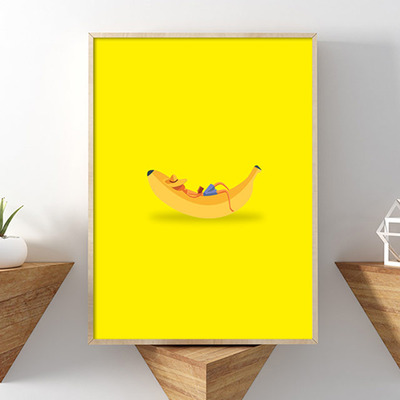 fr067 (By이든) 바나나 해먹 포스터 액자