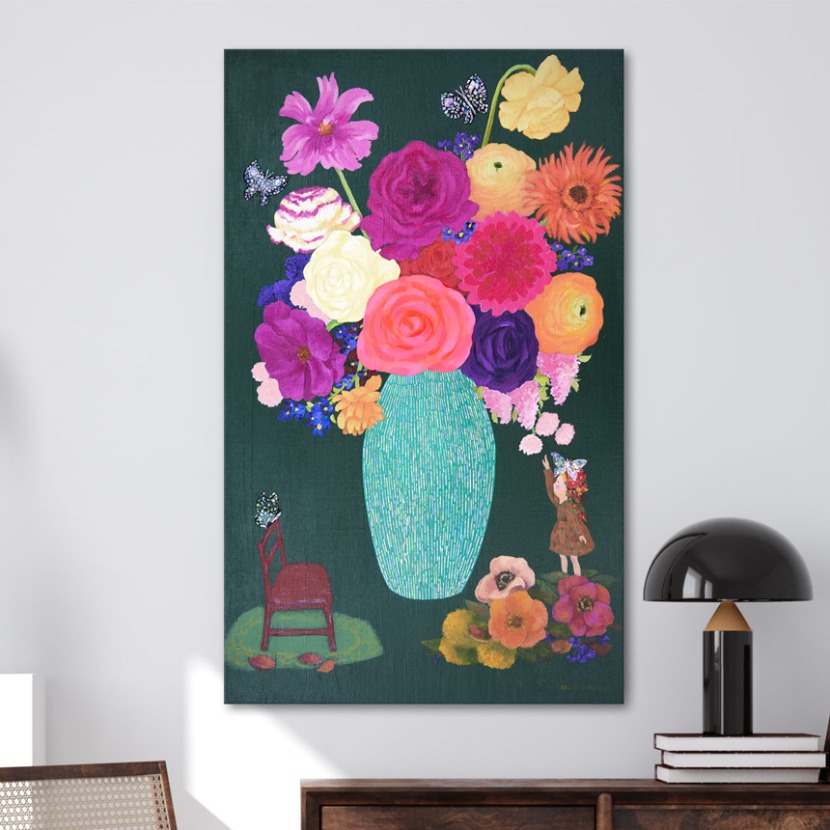 wp107 (오유빈) 그리움이있는곳 엔틱 꽃그림 캔버스그림