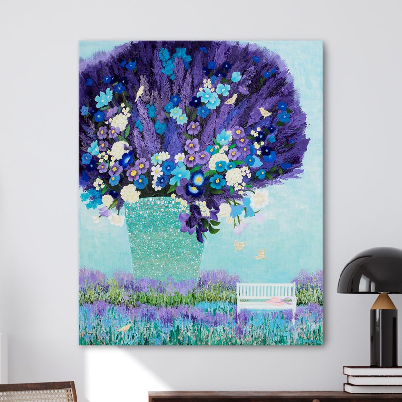 wp100 (오유빈) 보라빛그리움 꽃그림 캔버스그림