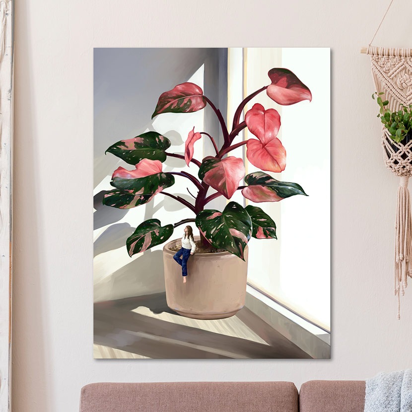 c286 (BY MOMO) 핑크프린세스 식물그림 일러스트 캔버스그림