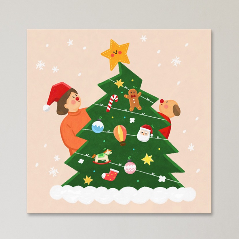 c382 (달콩) 함께하는 크리스마스 캔버스그림